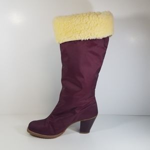 VIBRAM Faux Fur Lined Winter Heel Boot Size 8